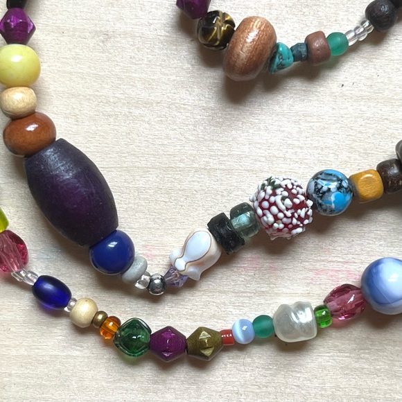 HANDMADE GLASS NECKLACE | Glass Chunkies One of a Kind Readymade Necklace - Picture 5 of 9